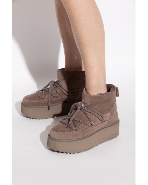 Inuikii Brown "Classic Low Platform" Snow Boots