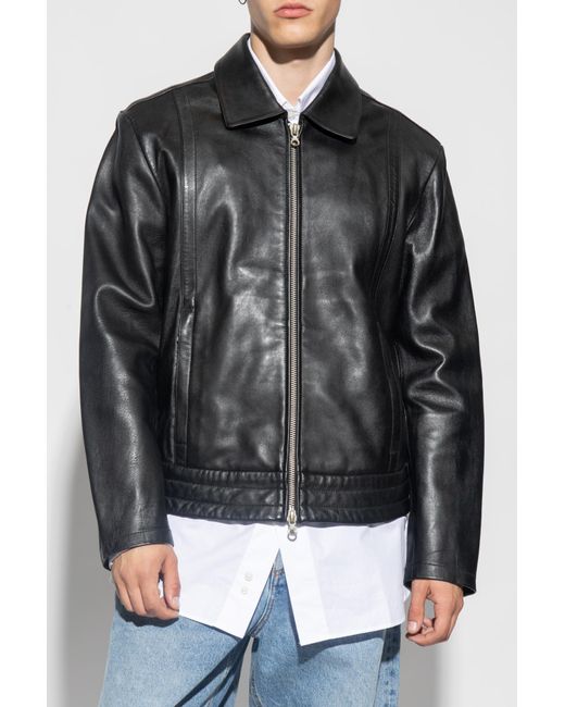 DIESEL 'l-hudson' Leather Jacket in Black for Men | Lyst UK