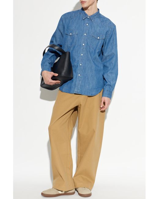 Officine Generale Blue 'Mavierick' Shirt for men