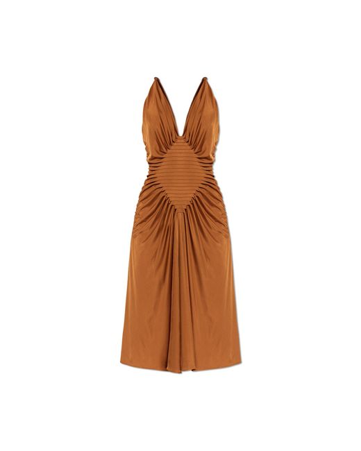 Versace Brown Satin Slip Dress