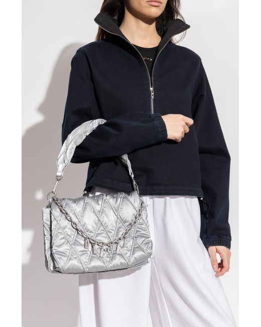 DIESEL White Shoulder Bag 'Charm-D Shoulder'