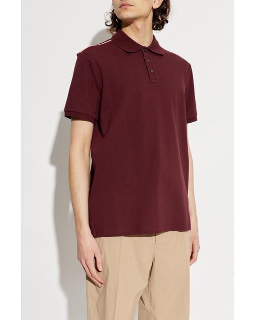 Moncler Red Polo With Logo Patch for men