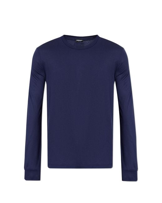 DSquared² Blue Long-Sleeved Underwear T-Shirt for men