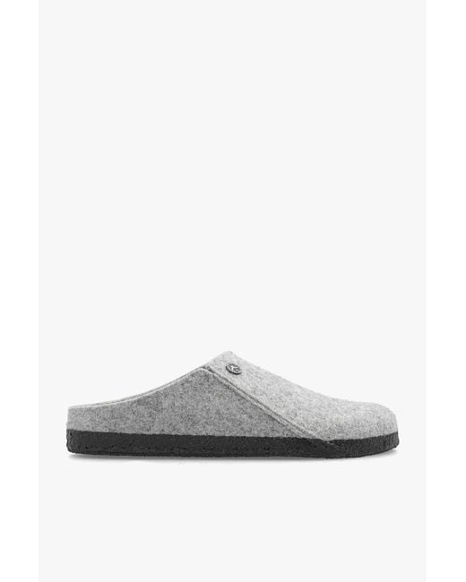 Birkenstock Gray 'Zermatt Rivet' Felt Slides