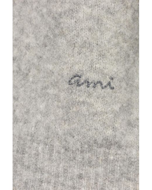 AMI Brown Wool Double-Breasted Coat for men