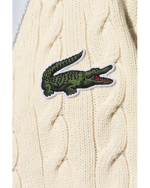 Lacoste Natural Cardigan With Logo, for men