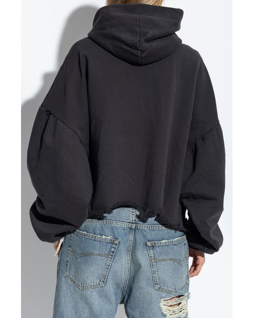Balenciaga Black Oversized Vintage Effect Hoodie