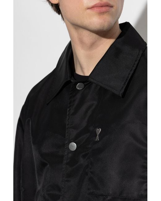 AMI Black Jacket With Pockets for men