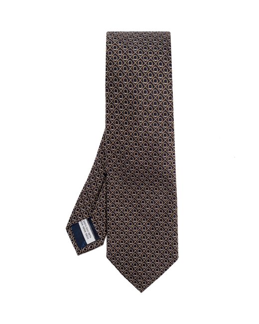 Ferragamo Brown Silk Tie for men