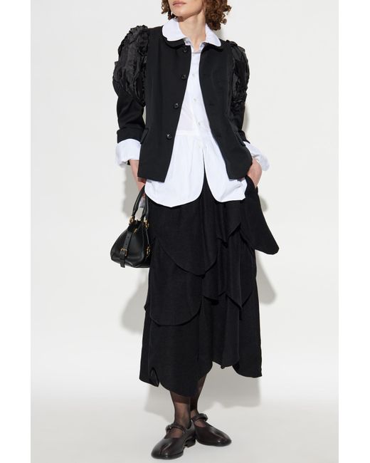 CDG by Comme des Garcons Black Blazer With Decoratively Finished Sleeves