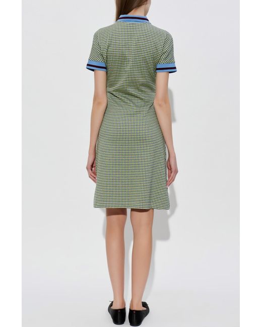 Marni Green Dress With A Checkered Pattern