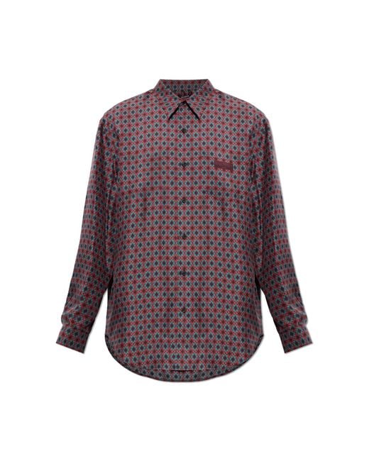Balmain Purple Silk Shirt for men
