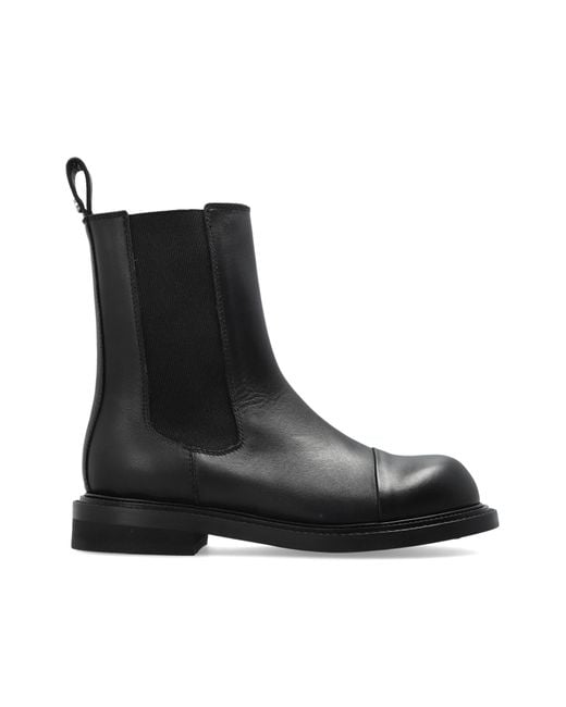 Moschino Black Leather Chelsea Boots