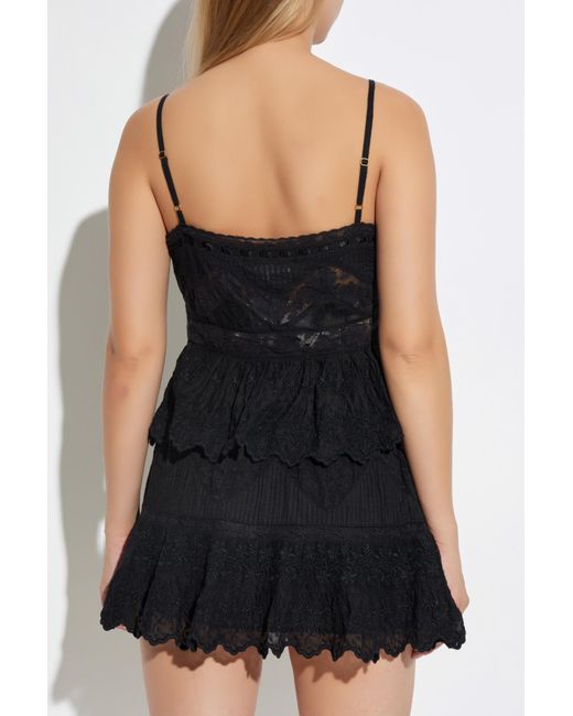 LoveShackFancy Black Top "Rowina"