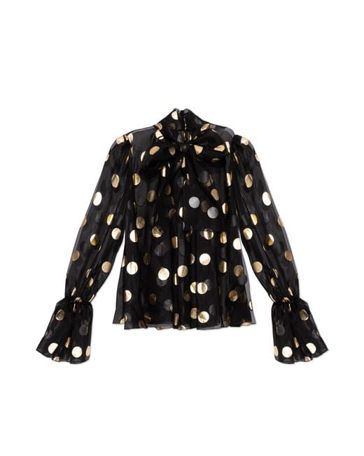 Dolce & Gabbana Black Polka Dot Patterned Shirt