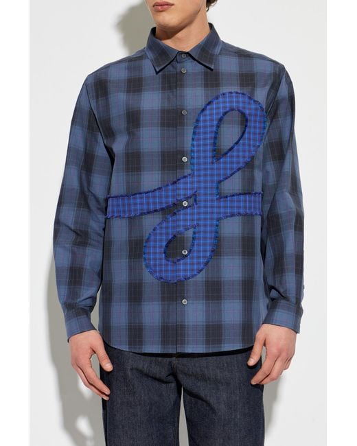 Loewe Blue Checked Pattern Shirt for men
