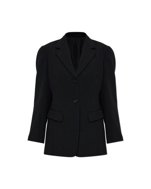 Jil Sander Black Wool Blazer With Notch Lapels