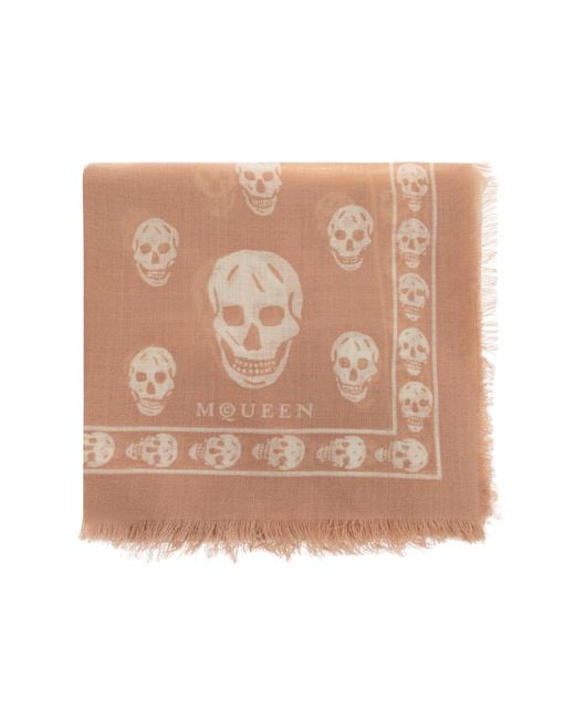 McQueen Pink Wool Scarf With Raw Edge