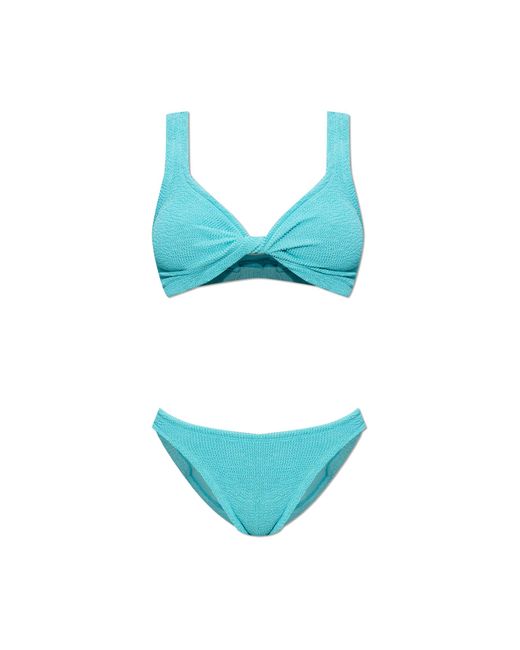 Hunza G Blue Two-Piece Swimsuit "Coverage Juno"