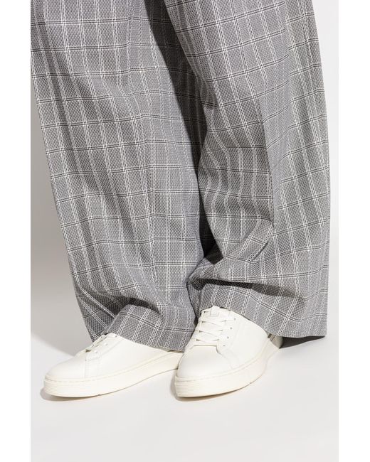 Emporio Armani White Sports Shoes With Embossed Logo for men
