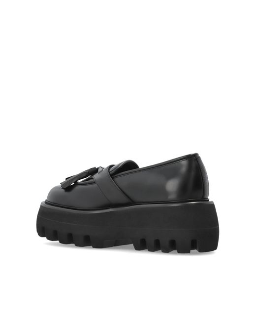 McQueen Black Loafers On A Platform