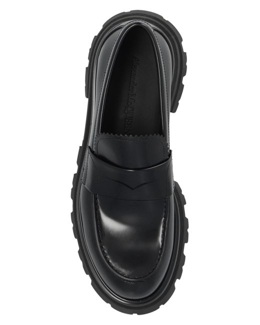 Alexander McQueen Black Leather Loafers,