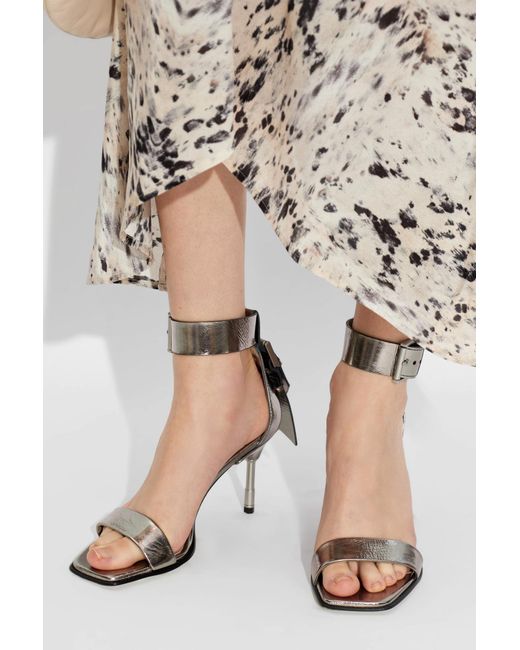 AllSaints White Heeled Sandals 'Noir'