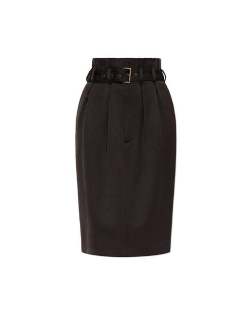 Etro Black Wool Skirt With Belt