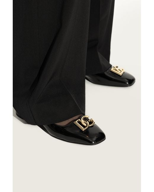 Dolce & Gabbana Black Patent Leather Mary Jane Flats