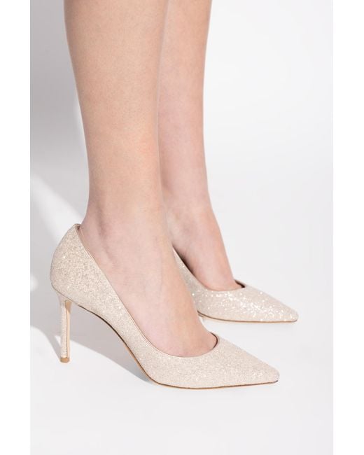 Jimmy Choo White "Romy" High-Heeled Shoes