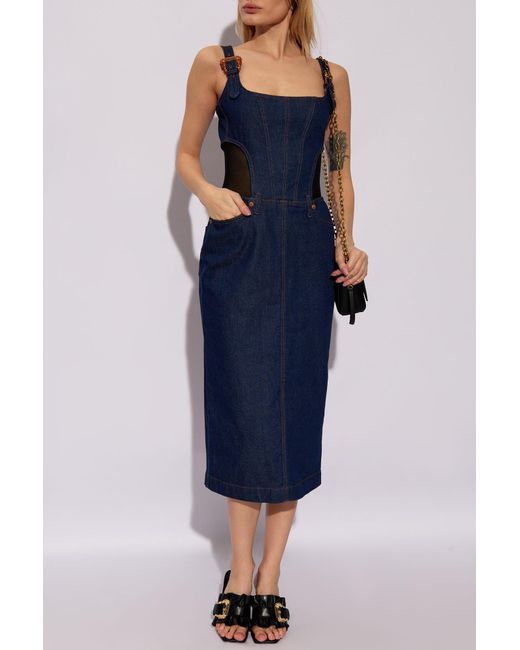 Versace Blue Denim Slip Dress,