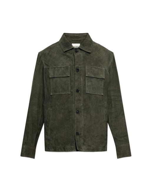 Arma Green Leather Jacket 'Mex' for men