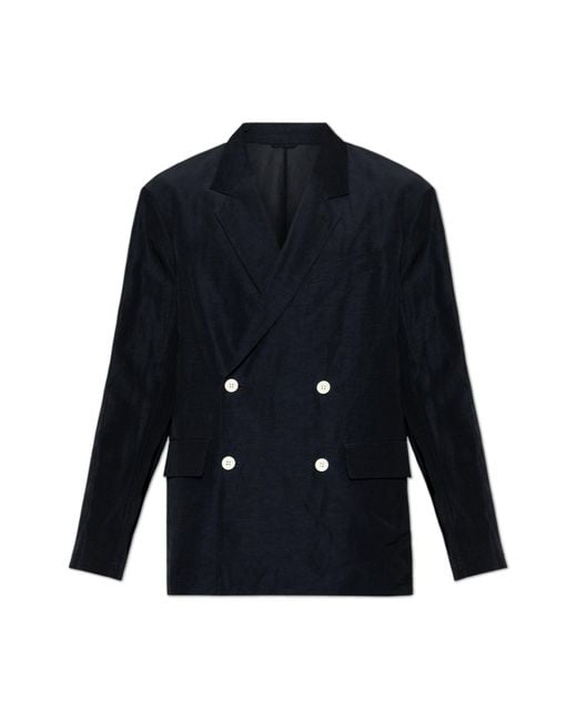 Emporio Armani Blue Double-Breasted Blazer for men