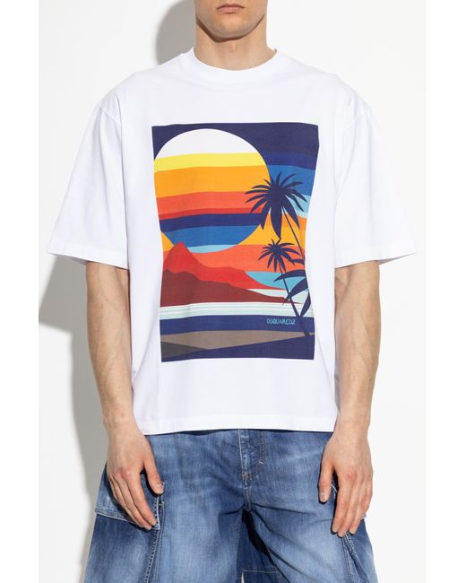 DSquared² White T-shirt Capsule `summer Lovers`, for men