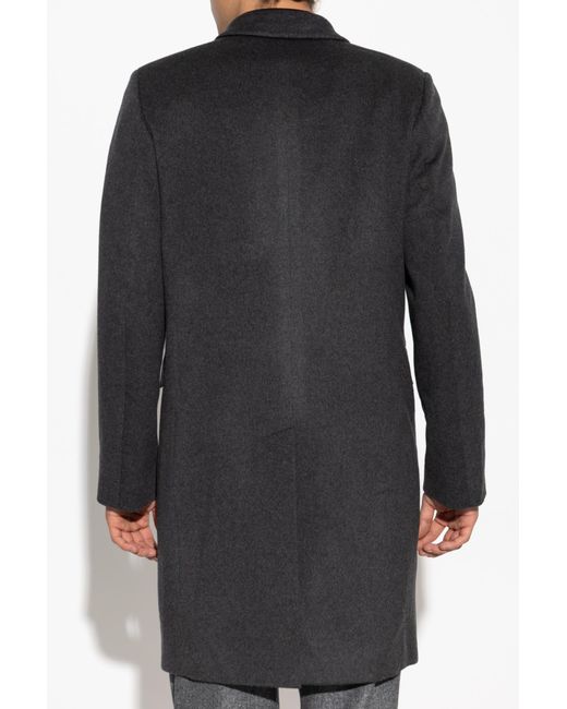 Paul Smith Black Double-Breasted Coat for men