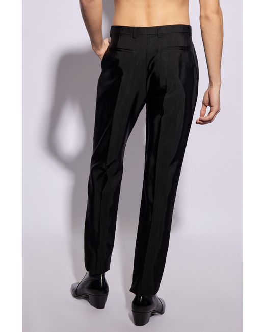 Saint Laurent Black Pleat-front Trousers, for men