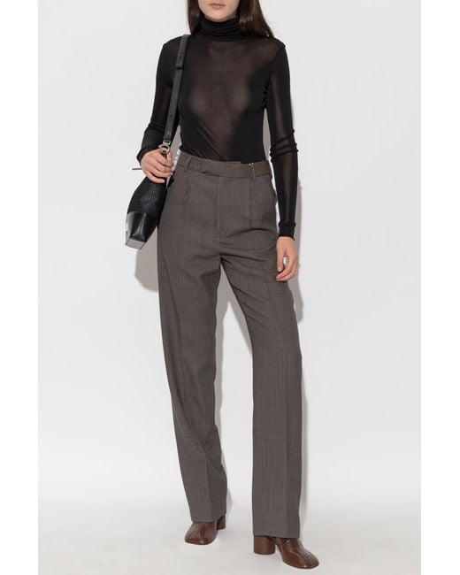 MM6 by Maison Margiela Gray Creased Trousers