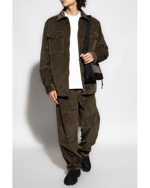 Moncler Green Corduroy Trousers for men