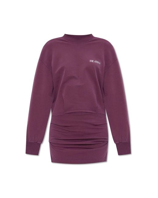 The Attico Purple Dress With Logo