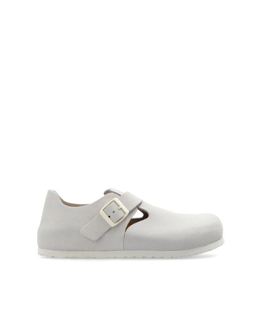 Birkenstock White 'london Bs' Suede Shoes,