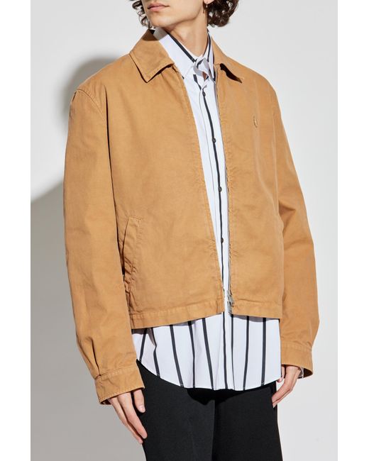 Alexander McQueen Natural Cotton Jacket With Logo Patch, for men