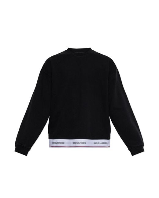 DSquared² Black Sweatshirt With Logo for men