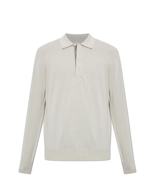 Eleventy White Polo Sweater for men