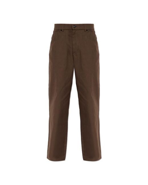 Moncler Red Trousers With Logo Patch for men