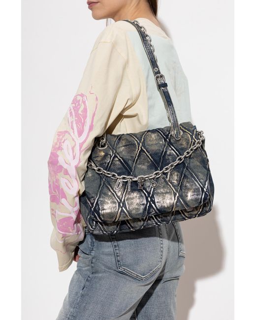 DIESEL Black 'Charm-D Shoulder M' Bag