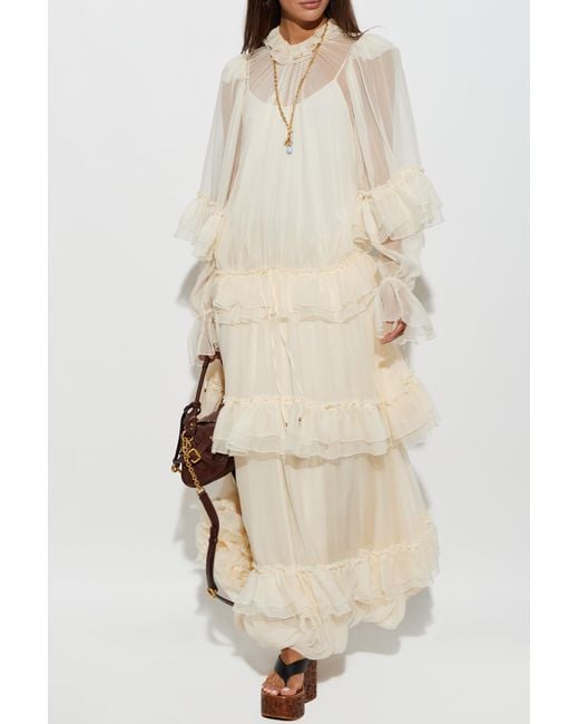 Chloé White Dress With Long Sleeves