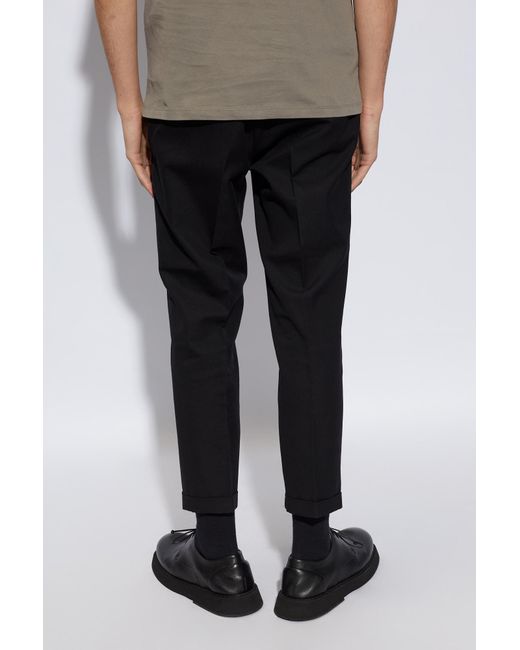 AllSaints Black 'tallis' Pleat-front Trousers, for men