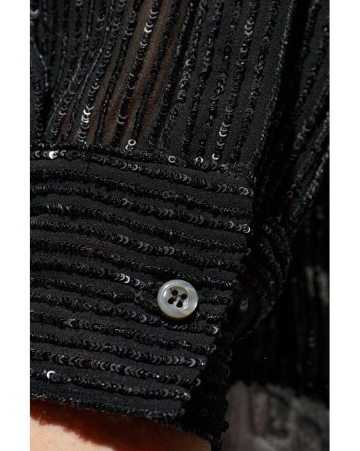 DSquared² Black Sequin Transparent Shirt for men