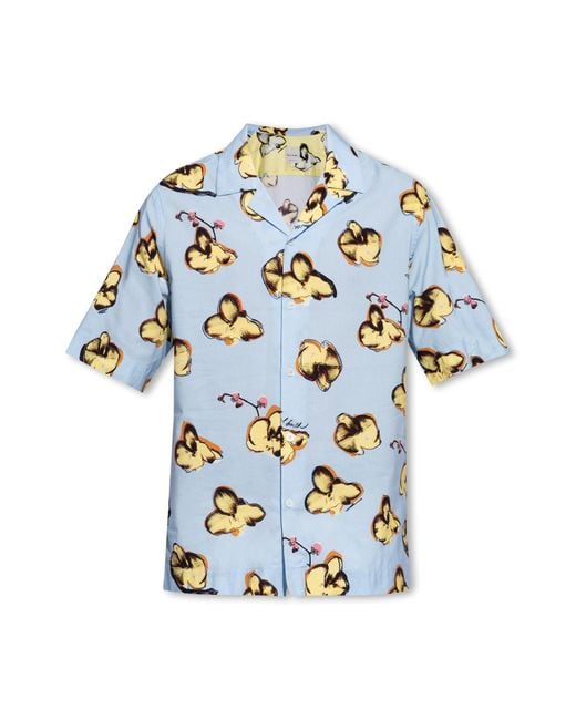 Paul Smith Blue Floral Pattern Shirt, for men