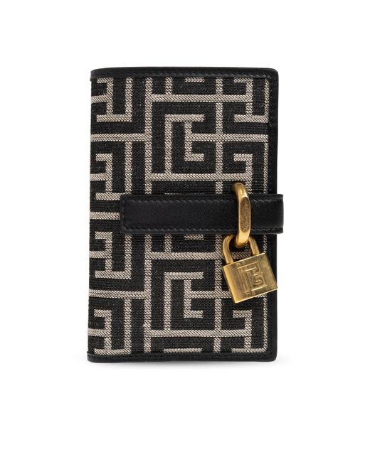 Balmain Black Monogram Wallet